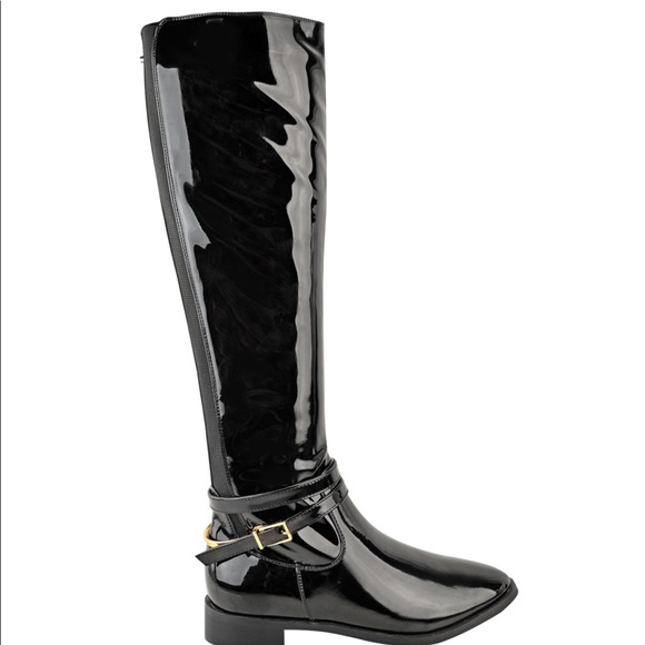 NEW red and green stripe shiny boots - Picture 3 of 5